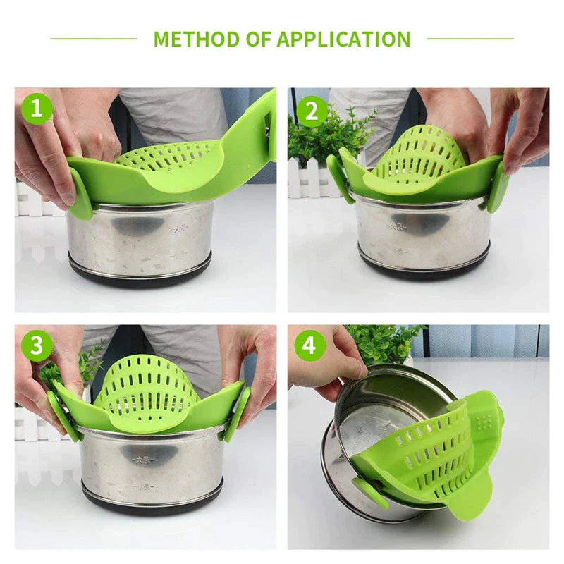 Clip-On Silicone Pot Strainer